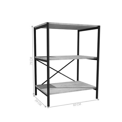 Sapateira Multiuso Industrial Neres Preto Com 3 Prateleiras