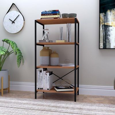 Estante Livreiro Baixa Multiuso 60cm 4 Prateleiras Preto