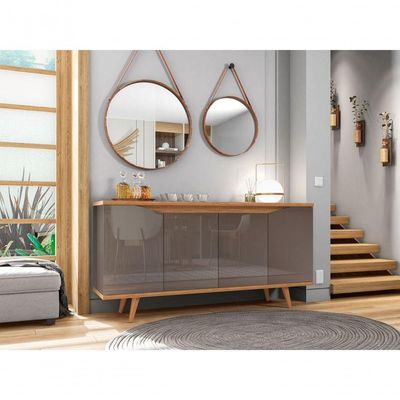 Buffet Louise Cinza Pérola Noce 4 Portas