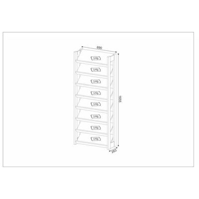 Sapateira Multimóveis Cr35000 Branco/Nogal