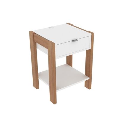 Mesa De Cabeceira Multimóveis Cr35003 Amendoa/Branca