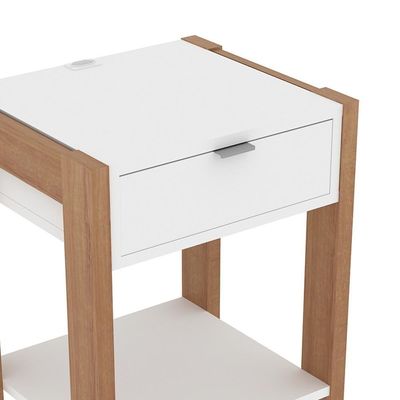 Mesa De Cabeceira Multimóveis Cr35003 Amendoa/Branca