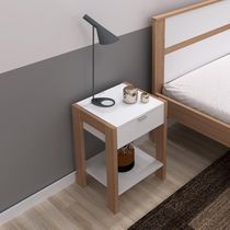Mesa De Cabeceira Multimóveis Cr35003 Amendoa/Branca