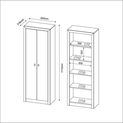 Armário Escritório Com 2 Portas Multimóveis Cr25015 Amendoa