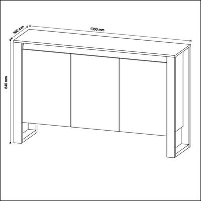 Balcão Escritório Com 3 Portas Multimóveis Cr25044 Nogal