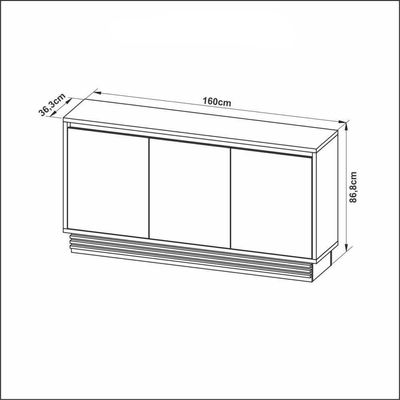 Aparador Buffet 3 Portas 1 Gav Cr50005 Natural/Off White