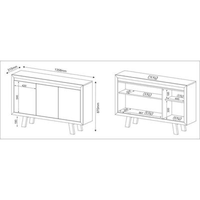 Balcão Escritório Com 3 Portas Multimóveis Cr25028 Amendoa