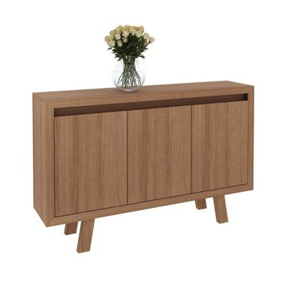Balcão Escritório Com 3 Portas Multimóveis Cr25028 Amendoa