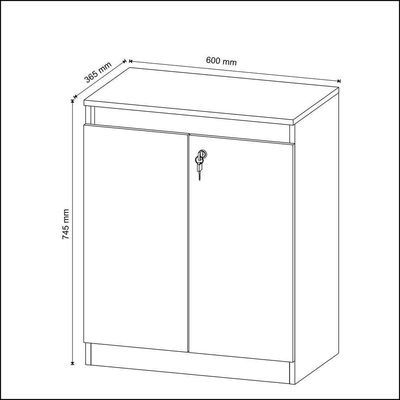 Balcão Escritório Com Chave Multimóveis Cr25046 Branco