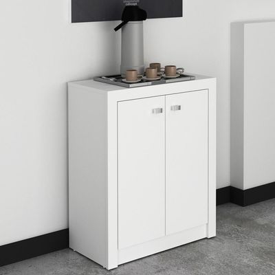 Balcão Escritório Com 2 Portas Multimóveis Cr25013 Branco