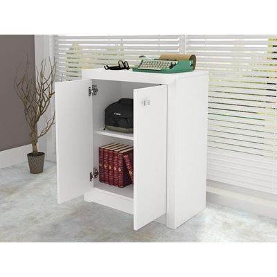 Balcão Escritório Com 2 Portas Multimóveis Cr25013 Branco