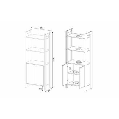 Estante Escritório Com 2 Portas Cr25004 Branca/Nogal