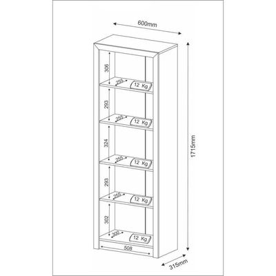 Estante Escritório 60 Cm Multimóveis Cr25014 Amendoa