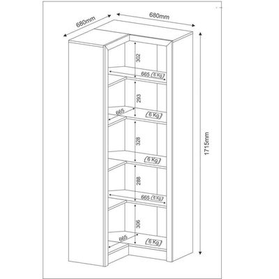 Estante Armário De Canto Multimóveis Cr25034 Nogal