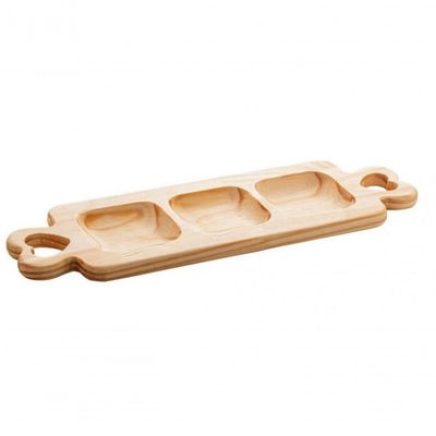 Petisqueira De Madeira Pinus 40Cm Com Alça Coração Woodart