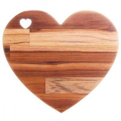 Tabua De Madeira Multiuso Teca Coração 33 X 30Cm - Woodart