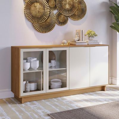 Buffet Bancada 4 Portas 160 Cm Vitoria Off White Freijo Clb