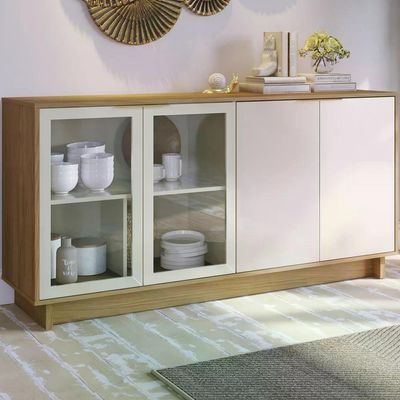 Buffet Vitoria E Cristaleira Off White Freijo Clb Off White