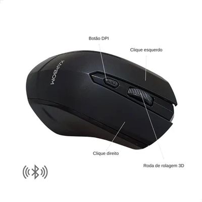 Mouse Wireless Sem Fio Receptor Usb Cabo V8