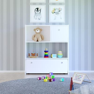 Estante Infantil Organizadora Com Nichos Branco Lumil Móveis