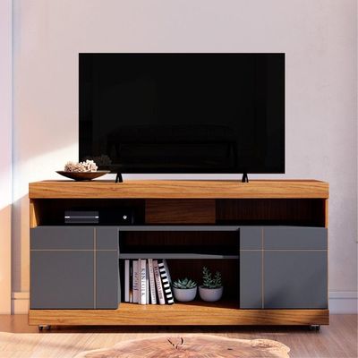 Rack Para Tv Com Nichos Campbell Noce Preto