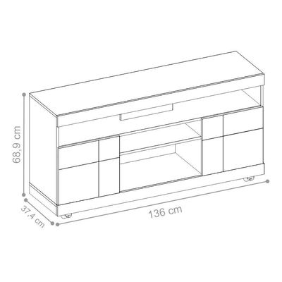 Rack Para Tv Com Nichos Campbell Noce Preto