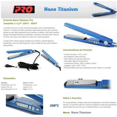 Prancha Chapinha Profissional Titânio Bivolt Bivolt