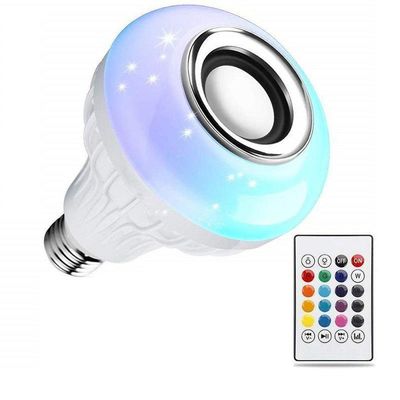 Lâmpada Bluetooth Led Rgb + Som + Controle Remoto