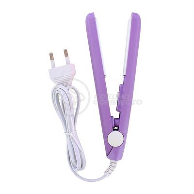 Mini Chapinha Prancha Para Viagem 17cm Bivolt Roxo Bivolt