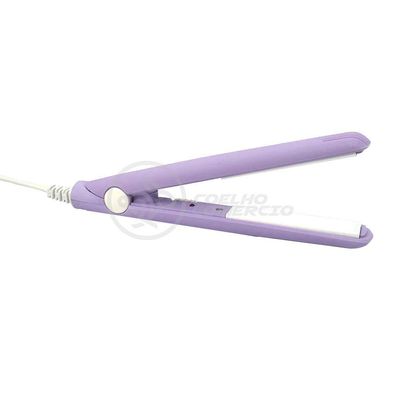 Mini Chapinha Prancha Para Viagem 17cm Bivolt Roxo Bivolt