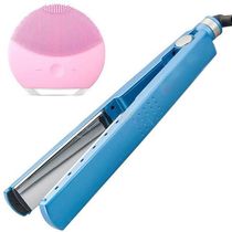 Kit 1 Prancha Nanotitanium + 1 Esponja Facial Rosa Bebê Nº13