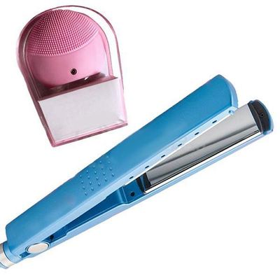 Kit 1 Prancha Nanotitanium + 1 Esponja Facial Rosa Bebê Nº2