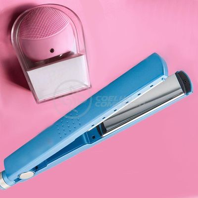 Kit 1 Prancha Nanotitanium + 1 Esponja Facial Rosa Bebê Nº1