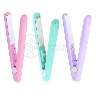 Mini Chapinha Prancha Portátil Bolsa Para Cabelo 17cm Bivolt
