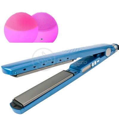 Kit 1 Prancha Nanotitanium + 1 Esponja Facial Rosa Bebê Nº29