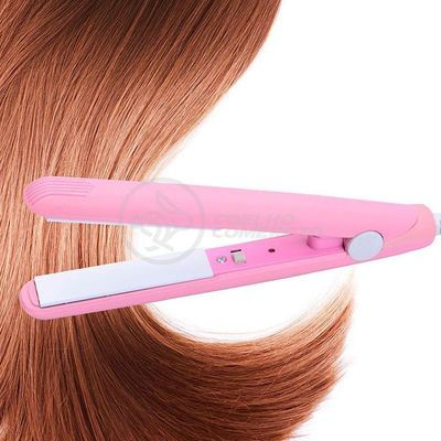 Mini Chapinha Prancha Portátil 17cm Bivolt 110v220v Rosa Bivolt
