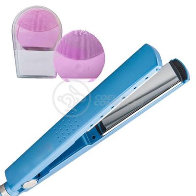 Kit 1 Prancha Nanotitanium + 1 Esponja Facial Rosa Bebê Nº17