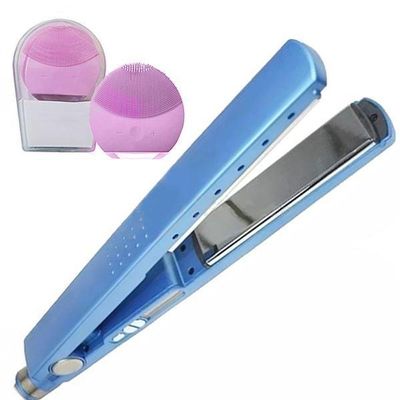 Kit 1 Prancha Nanotitanium + 1 Esponja Facial Rosa Bebê Nº15