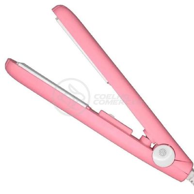 Mini Chapinha Prancha Portátil 17cm Bivolt 110v220v Rosa Bivolt
