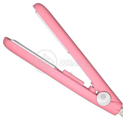 Mini Chapinha Prancha Para Viagem 17cm Bivolt Rosa Bivolt