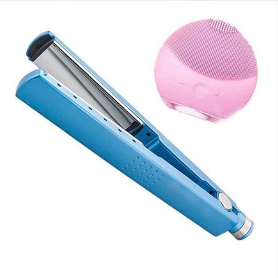 Kit 1 Prancha Nanotitanium + 1 Esponja Facial Rosa Bebê Nº30