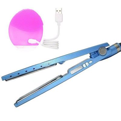Kit 1 Prancha Nanotitanium + 1 Esponja Facial Rosa Bebê Nº32