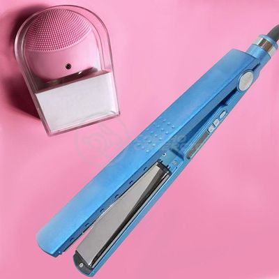 Kit 1 Prancha Nanotitanium + 1 Esponja Facial Rosa Bebê Nº4