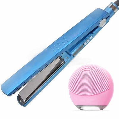 Kit 1 Prancha Nanotitanium + 1 Esponja Facial Rosa Bebê Nº4