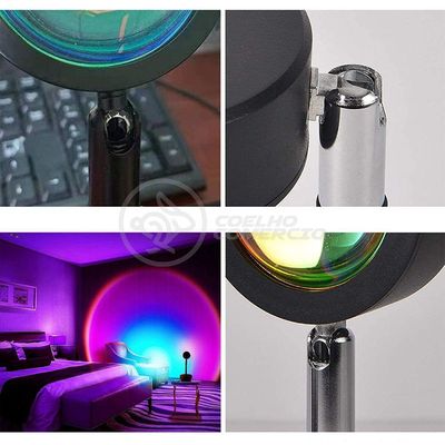 Mini Ring Light Sunset Projetor Lâmpada Tiktok Usb Arco íris