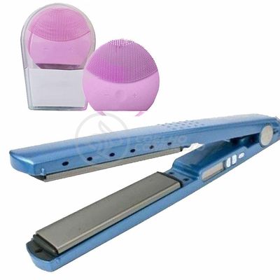 Kit 1 Prancha Nanotitanium + 1 Esponja Facial Rosa Bebê Nº25