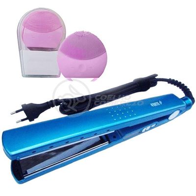 Kit 1 Prancha Nanotitanium + 1 Esponja Facial Rosa Bebê Nº14