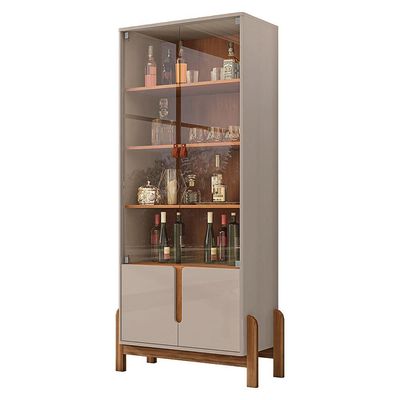 Cristaleira 02 Portas Lia 180 Cm Off White E Cedro - D'Rossi