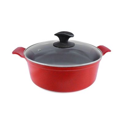 Jogo Panelas Vermelho Cerâmica Com Talher Javai Aal 16a24cm