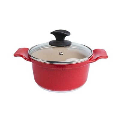 Jogo De Panelas Vermelha Marmorizada Javali Aalt 16 A 24cm